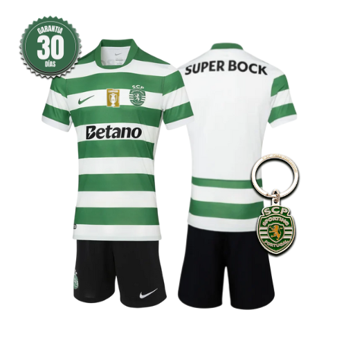 Conjunto Infantil Sporting Principal 2025/26 - LANÇAMENTO! 🔥💚