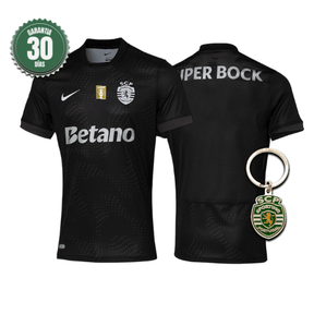 Camisola Sporting Away Preta 2025/26 - LANÇAMENTO! 🔥💚