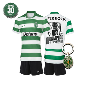 Conjunto Infantil Sporting Principal BICAMPEÃO 2025/26 - LANÇAMENTO! 🦁🏆
