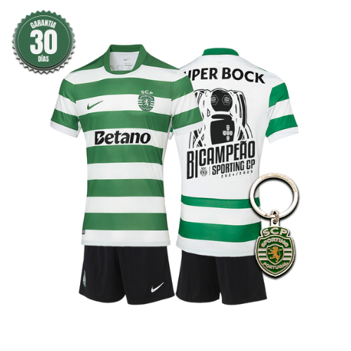 Conjunto Infantil Sporting Principal BICAMPEÃO 2025/26 - LANÇAMENTO! 🦁🏆