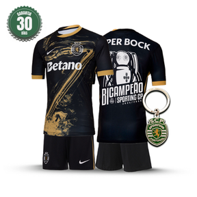 Conjunto Infantil Sporting Terceiro “7” Ronaldo BICAMPEÃO 2024/25 - MODELO EXCLUSIVO! 🦁🏆