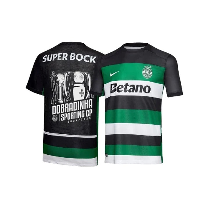 Conjunto Infantil Sporting Principal DOBRADINHA 2024/25 - MODELO EXCLUSIVO! 🦁🏆🏆